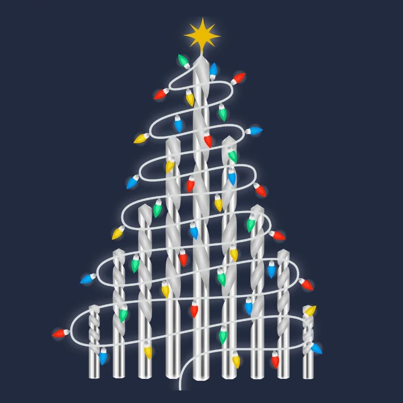 Weihnachtsbaum Handwerker Bohrer Bauarbeiter DIY