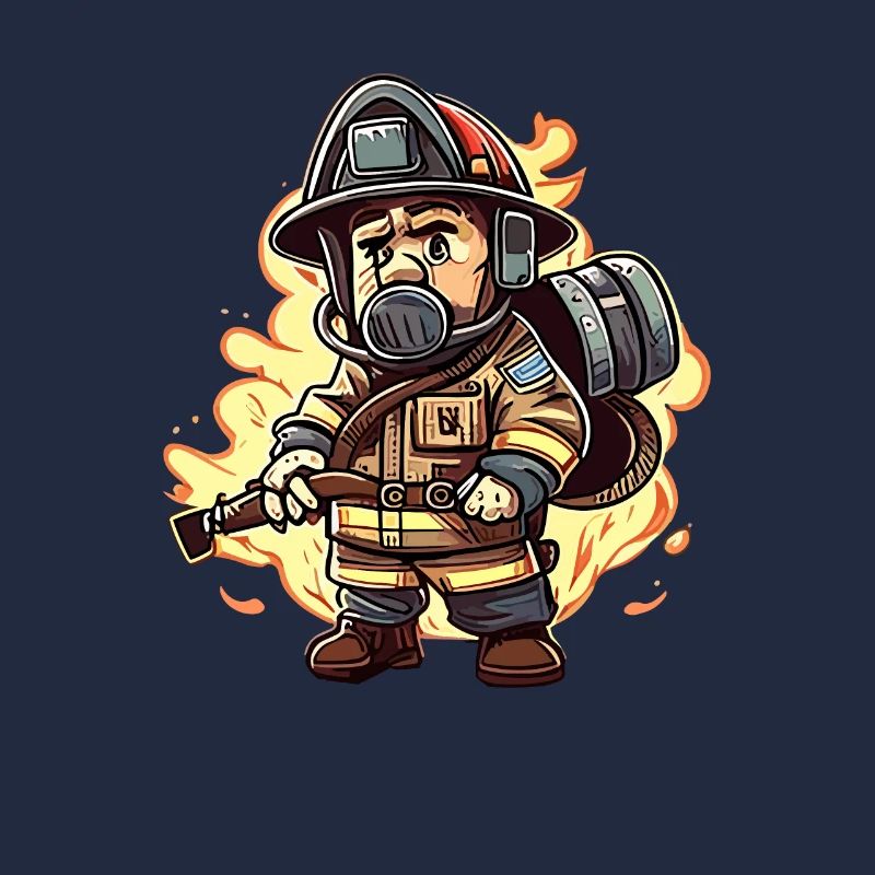 Style Fireman Cartoon