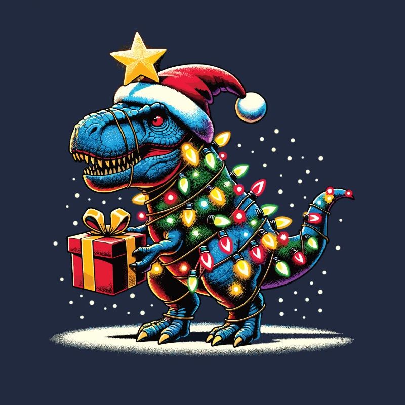 Tree Rex - Dino mit Weihnachtslichtern