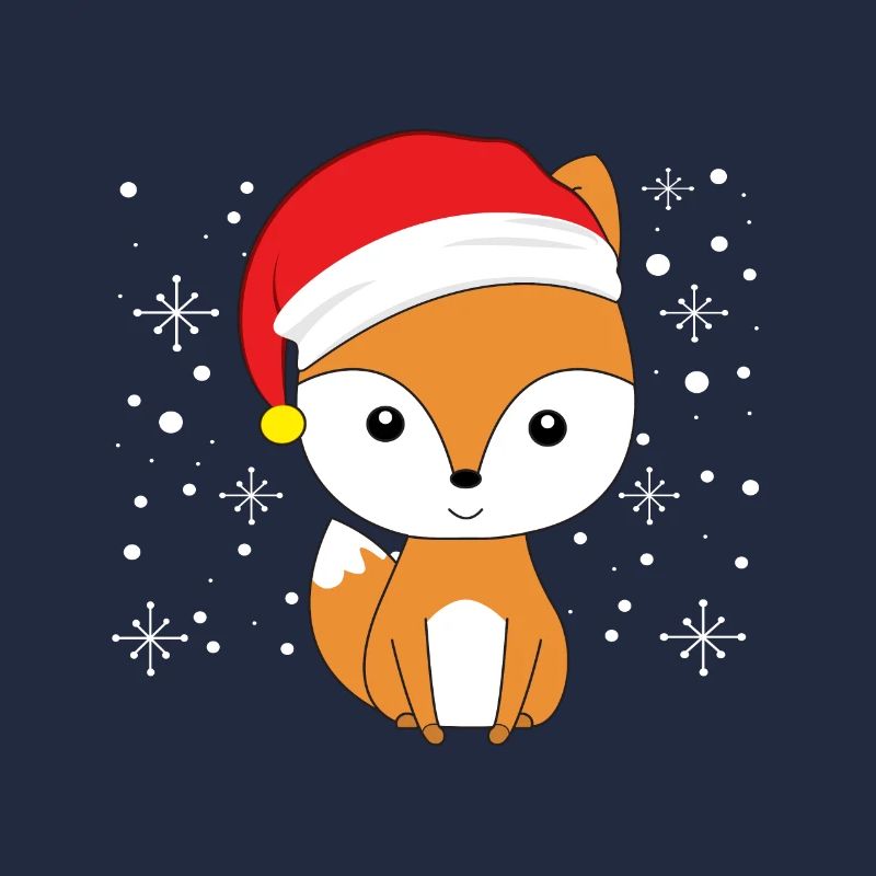 Fox With Christmas Hat Foxes Lover Gift Idea