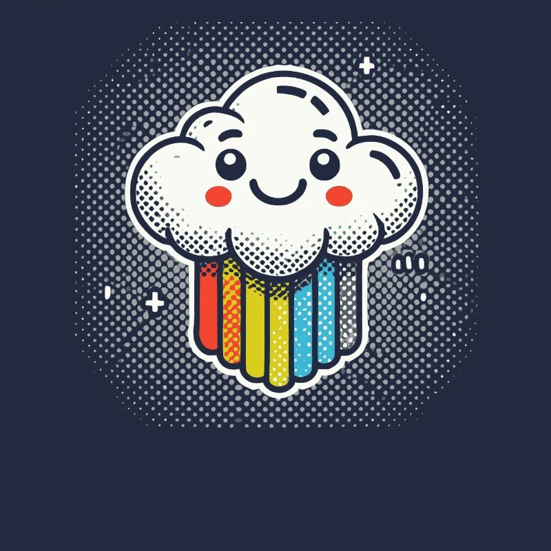 Laughing Cloud with Rainbow Comic Art