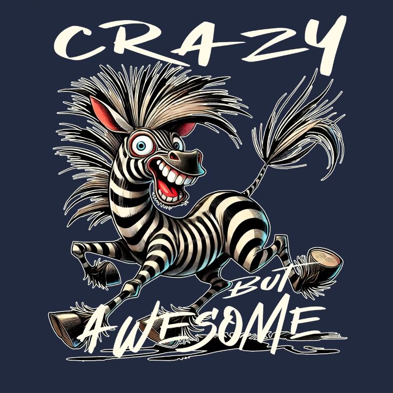 Crazy but Awesome Zebra Comic Style