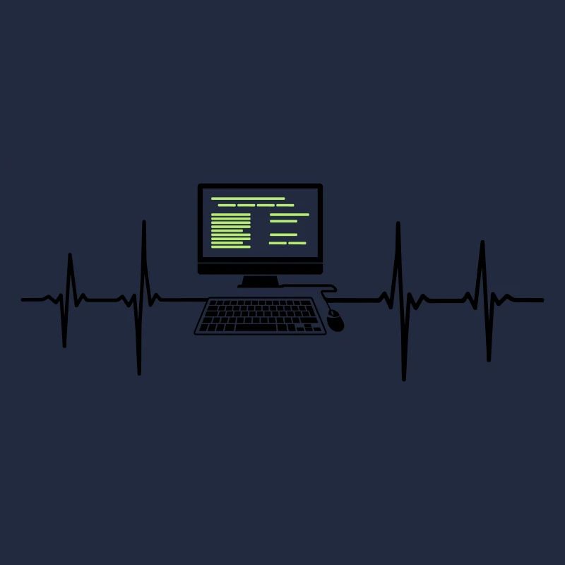 Ordinateur EKG programmeur de rythme cardiaque pc nerd