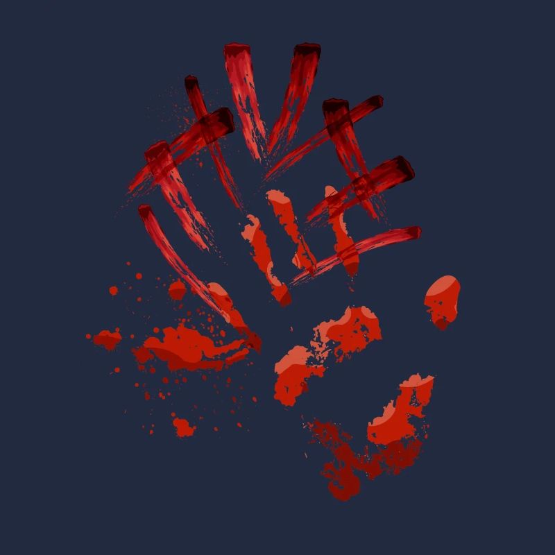 Protège-dents à empreinte de main éclaboussures de sang