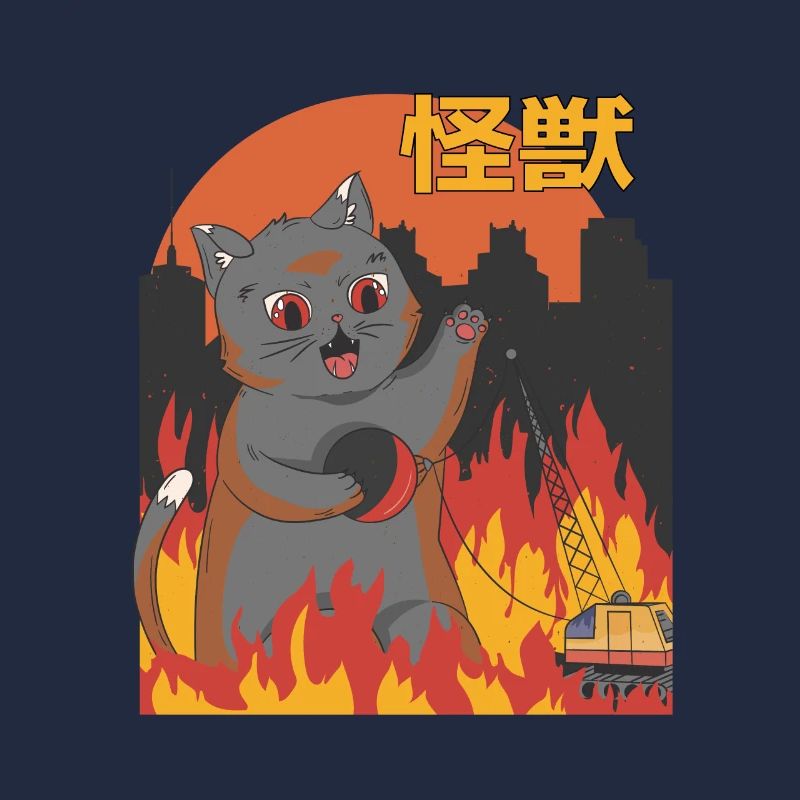 Catzilla Sunset Chat Géant Japonais