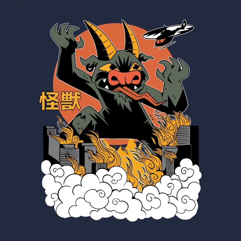 Dragon Géant Coucher de Soleil Japonais