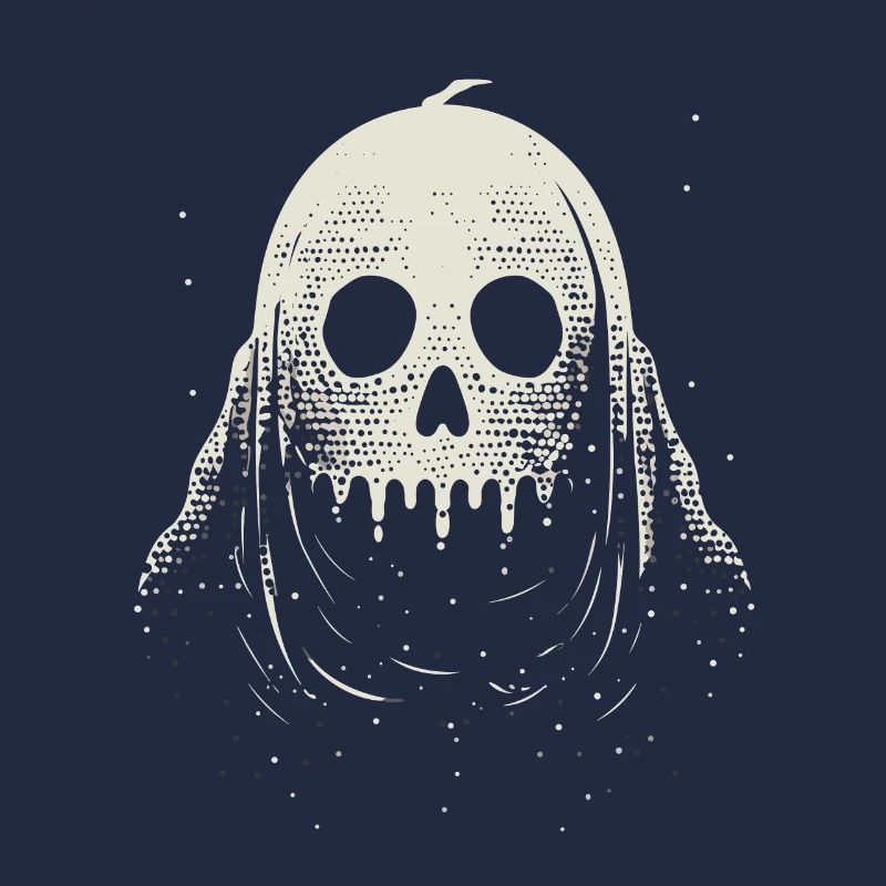 Ghost head with a pumpkin face
