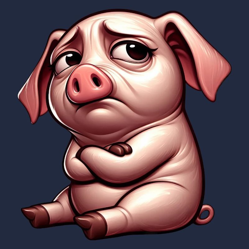Mignon cochon de dessin animé têtu avec entrelacé