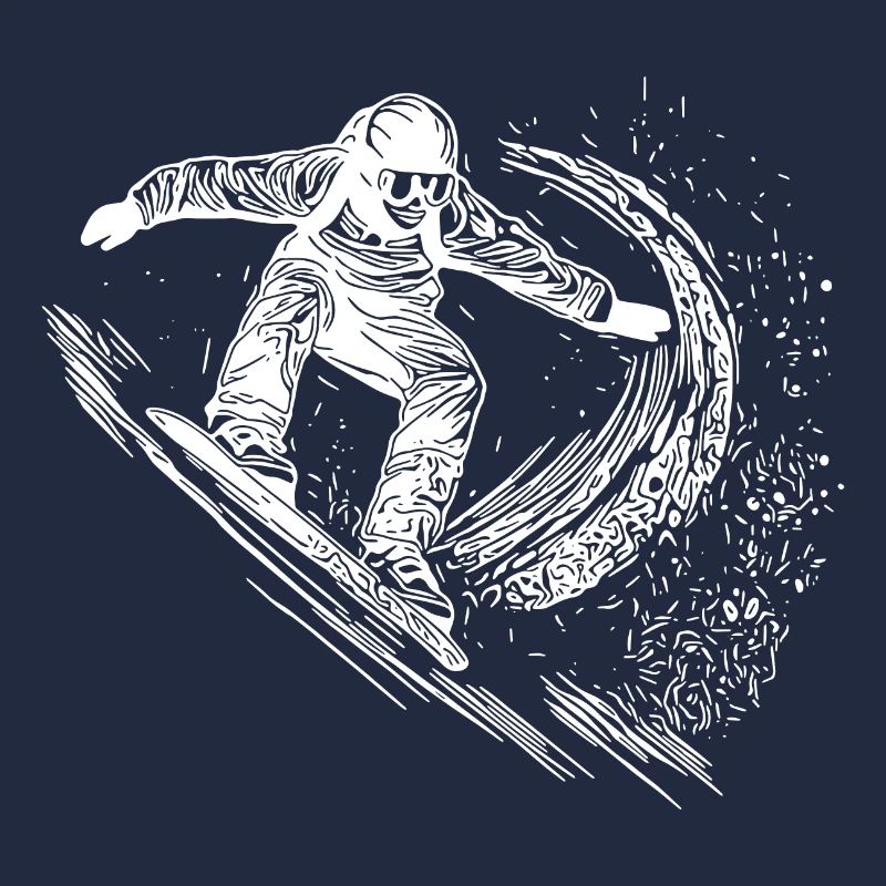 Deep Snow Snowboard Ride Jump Style Move
