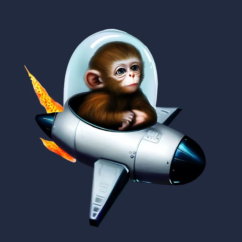 Astronaut Monkey Rocket Space