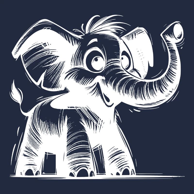 Bébé éléphant avec une énorme trompe