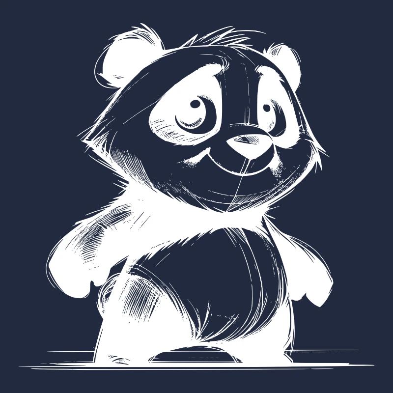 Petit Panda Enfants Bébé Dessin Au Crayon