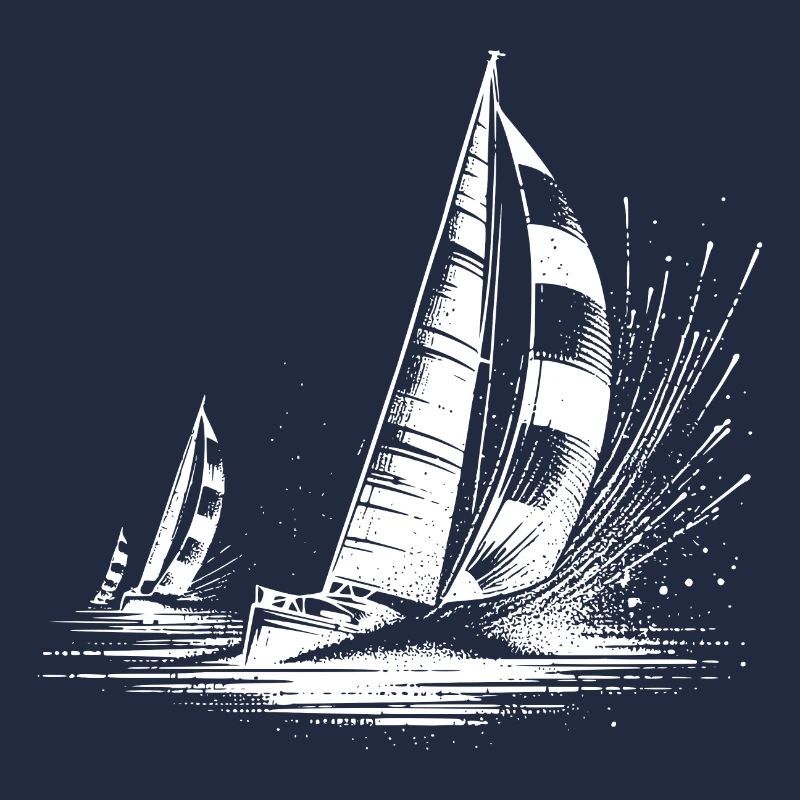 Regatta Segelboote bei Wind und Wellengang