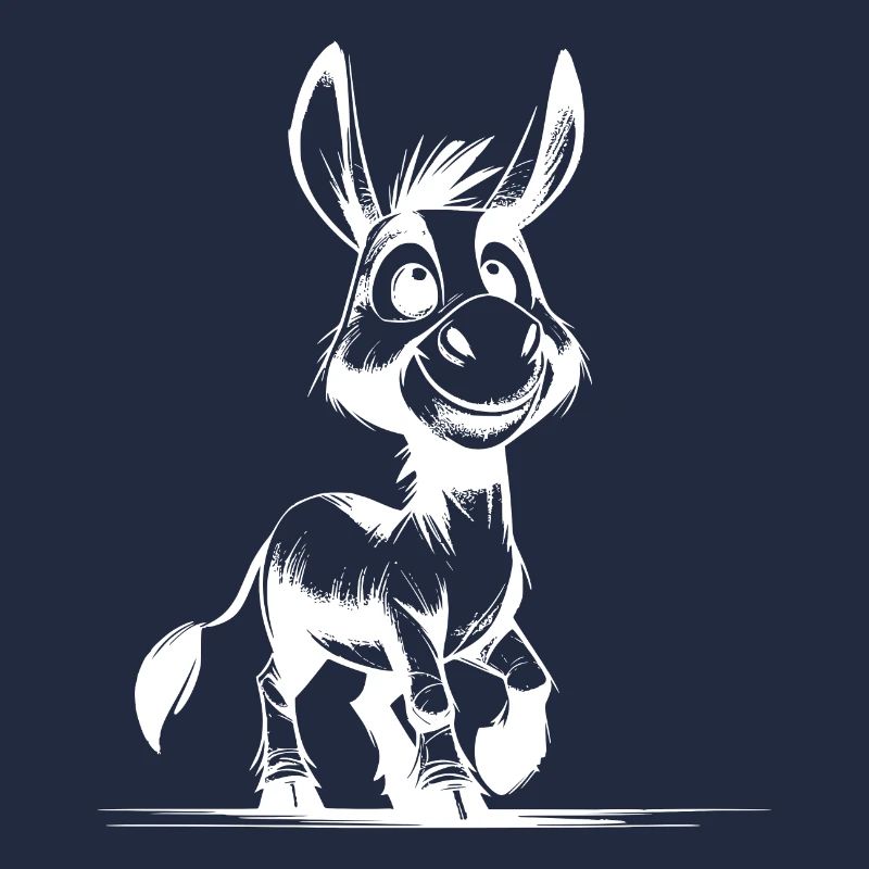Smiling Donkey Long-Eared Donkey Drawing