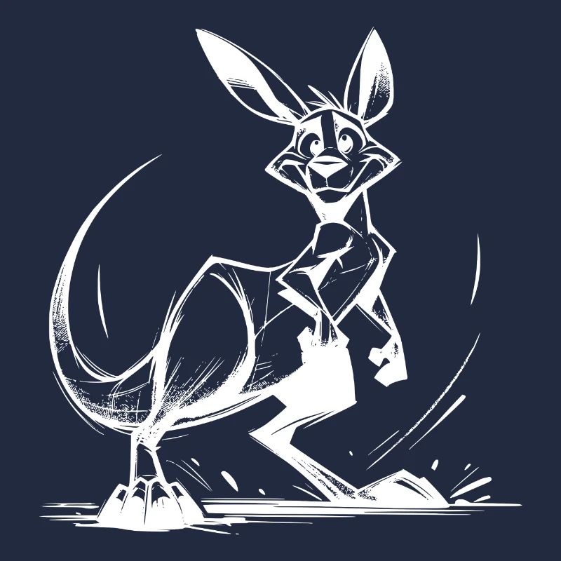 Australian Kangaroo Pencil Drawing