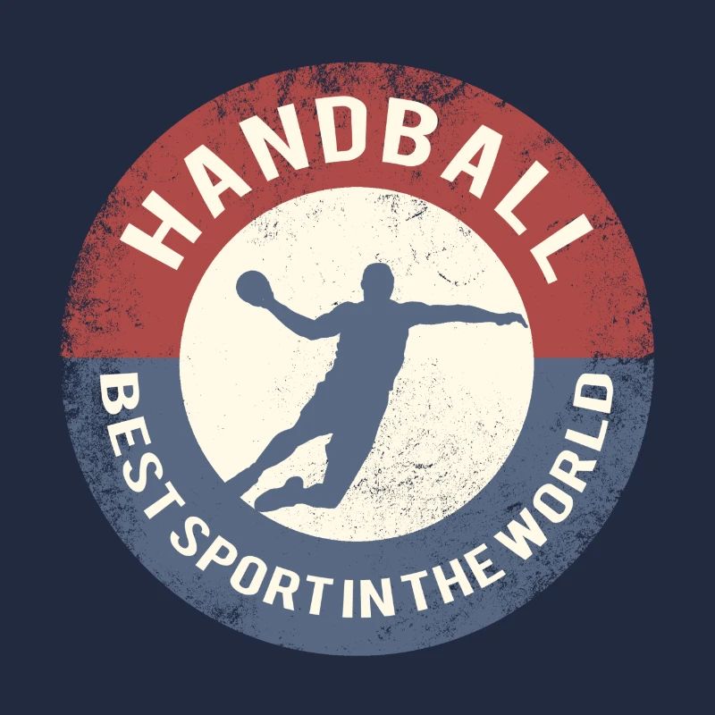 étiquette de handball Handballer utilise rétro