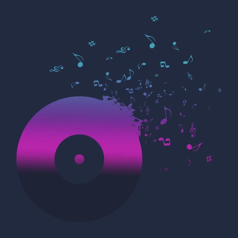Notes de musique de disque vinyle VINYLE