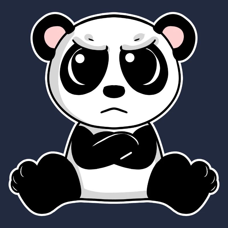 Cute panda is annoyed