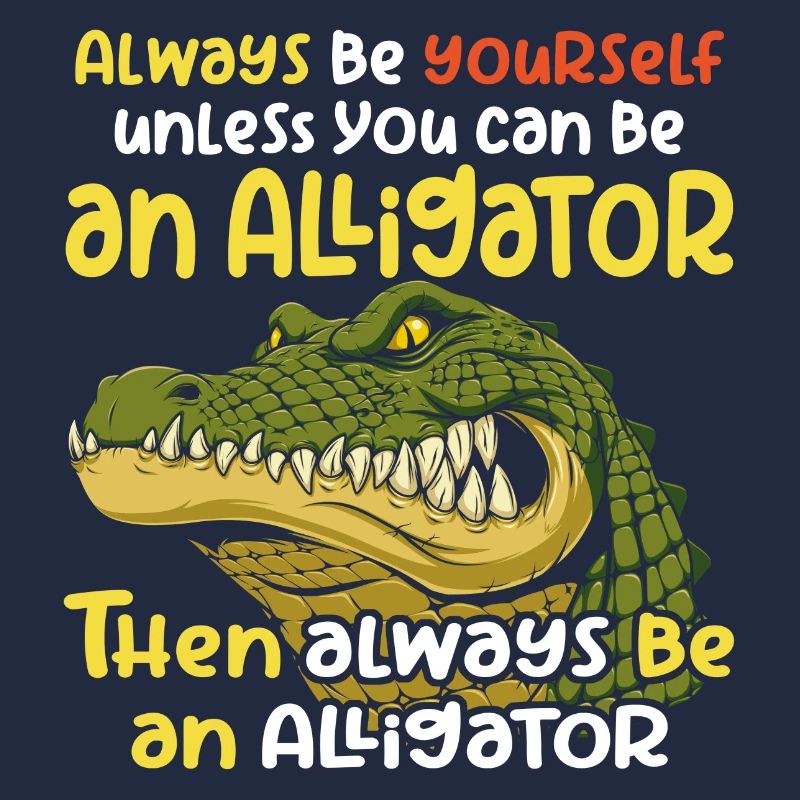 Sei ein Alligator wütendes Krokodil und Spruch