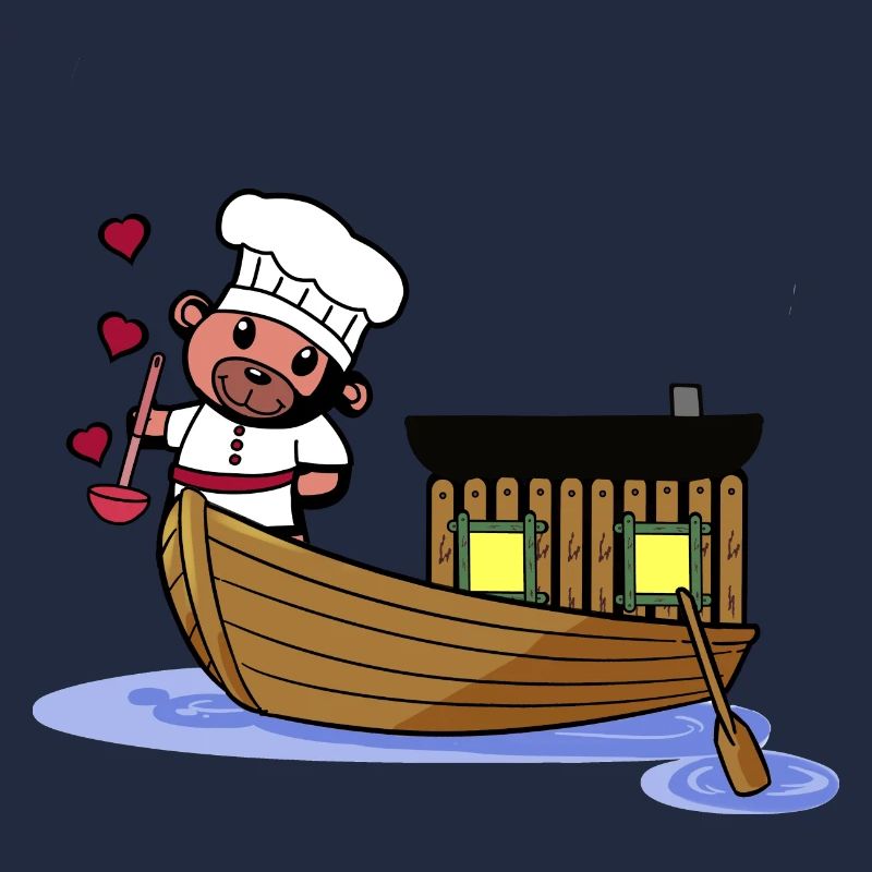 Teddybär Koch Seemann Boot Seefahrer kochen Ahoi
