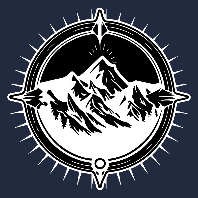 Symbole de voyage Compass Mountains