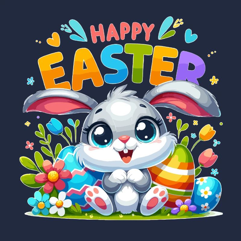 Happy Easter - Easter Bunny Illustration