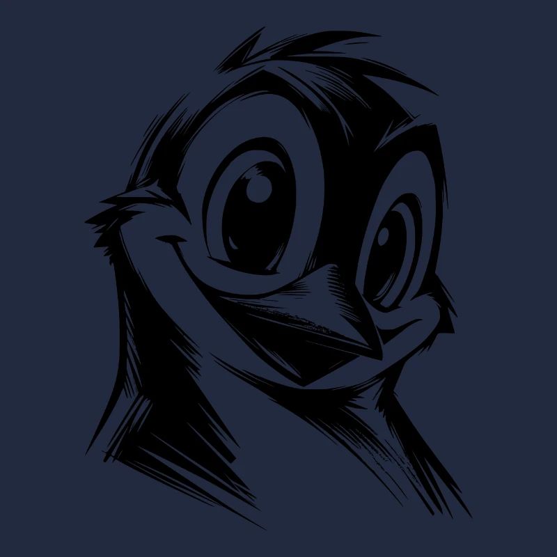 Style de dessin au crayon de dessin animé pingouin