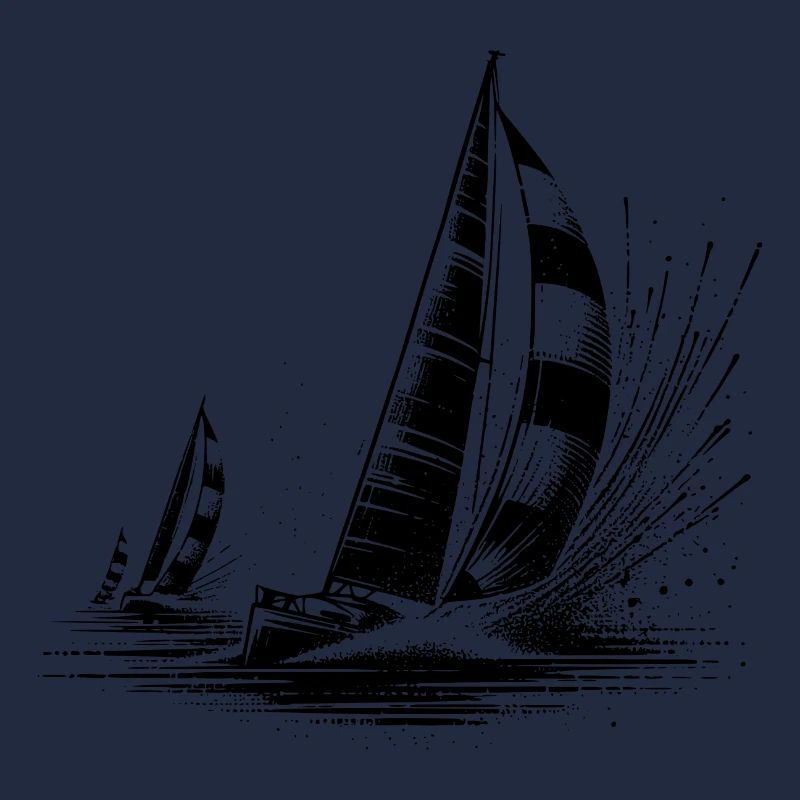 Regatta Segelboote bei Wind und Wellengang