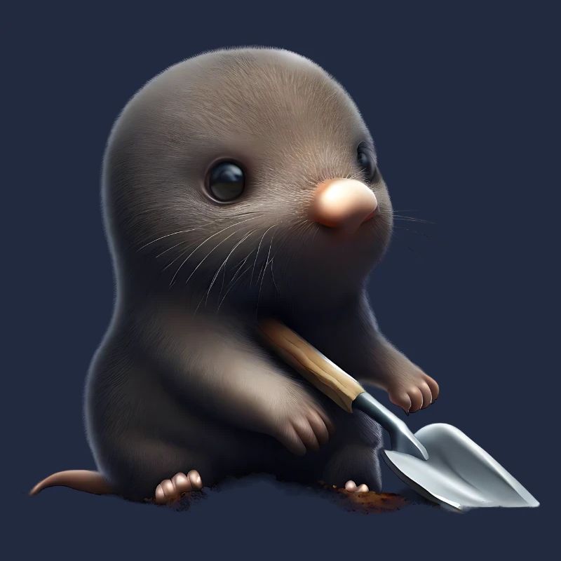Cute mole with shovel