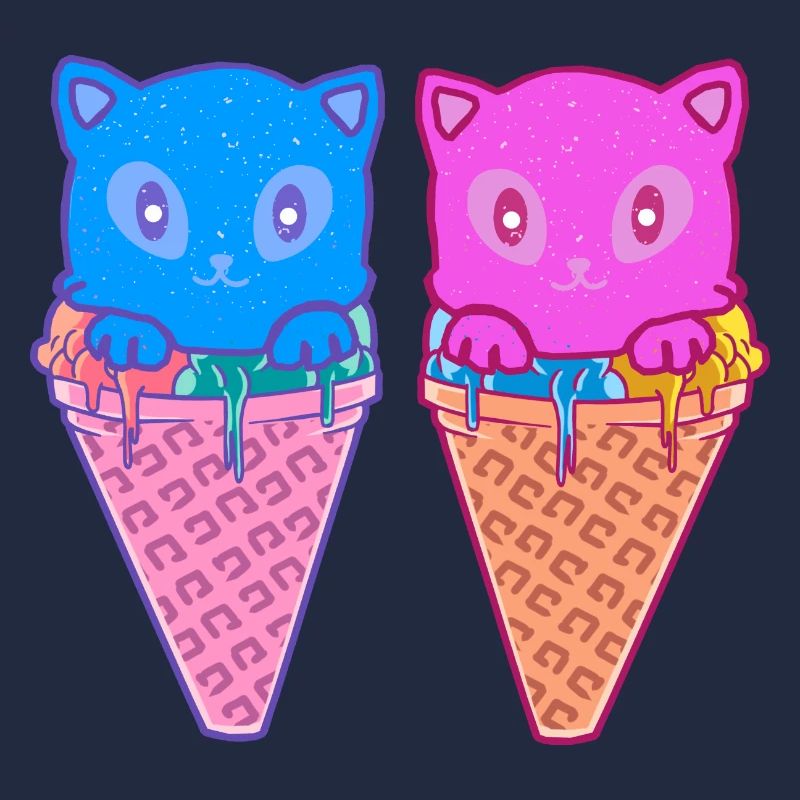 Katzen Eiswaffel Eiskreme Eiscrem Kinder