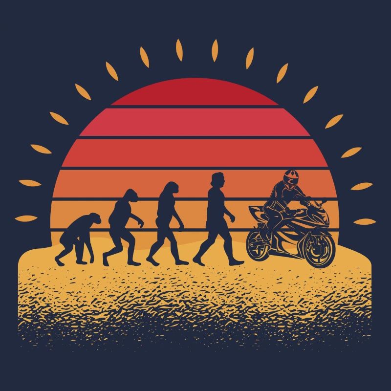 Biker Motorradfahrer Evolution Motorrad