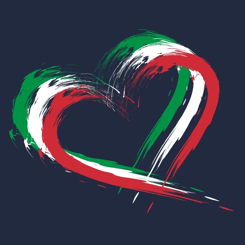 Drapeau Buste Coeur Drapeau Italie Couleurs Vacances
