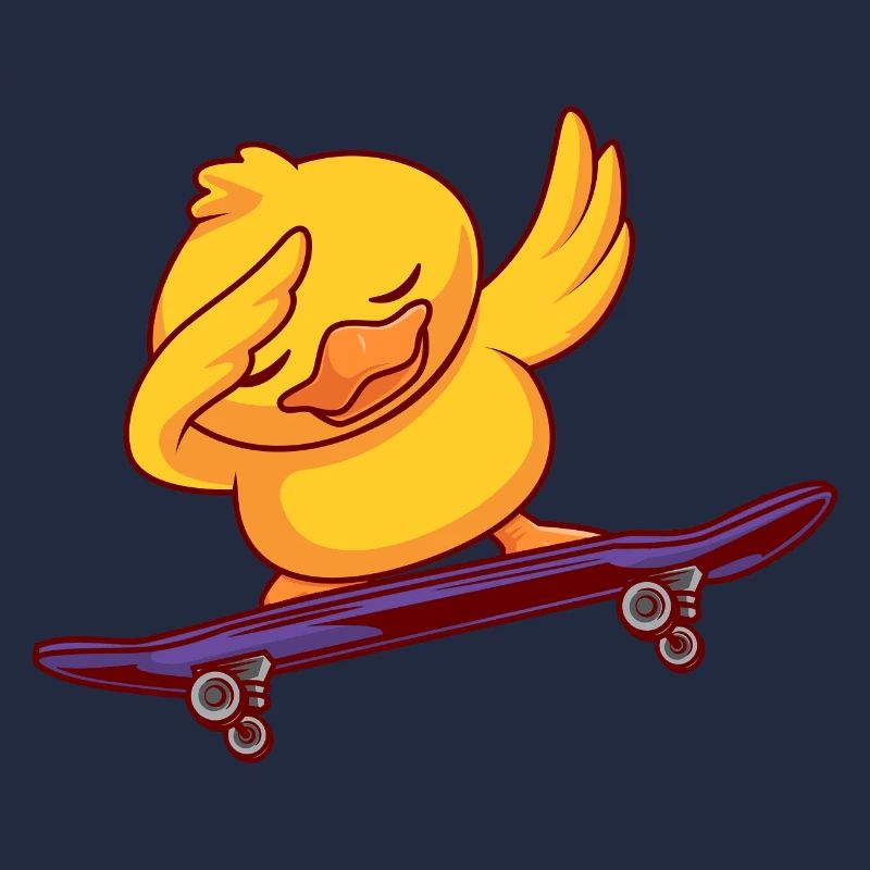 Duck on a skateboard