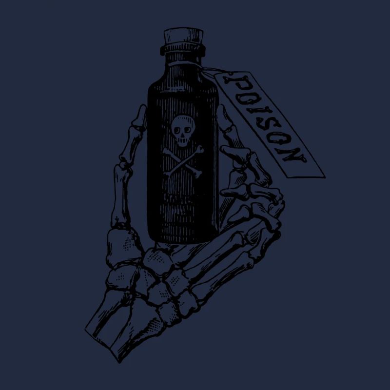 Skeletthand mit Gift
