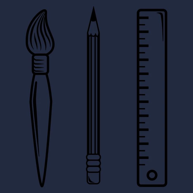 Pinsel Bleistift Linieal
