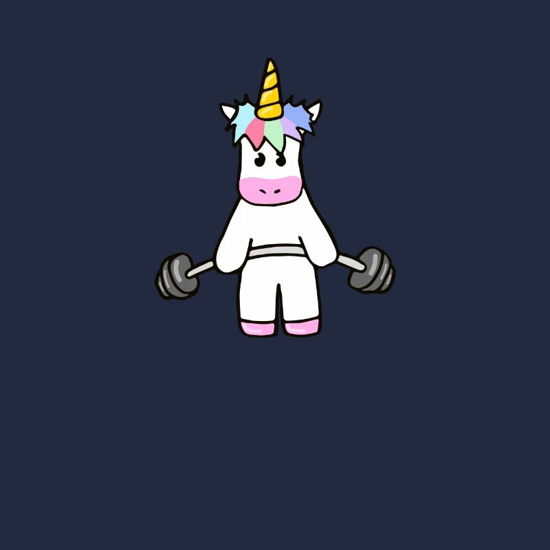Einhorn mit einer Hantel