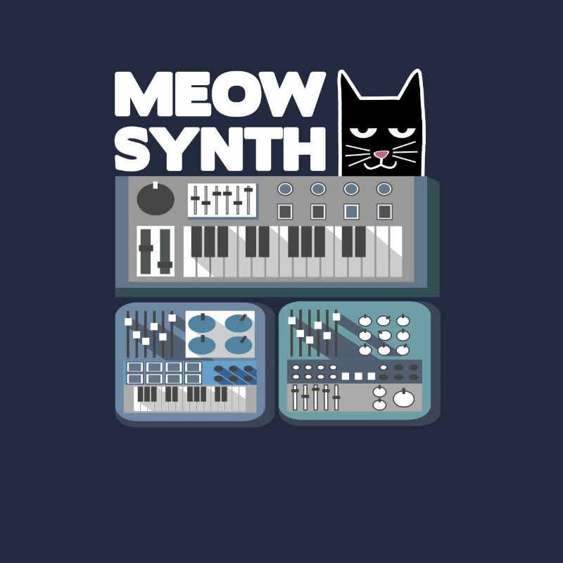 Modular analog synthesizer cat cats saying