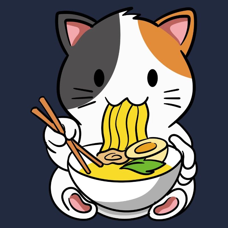 Katze Ramen Nudelsuppe