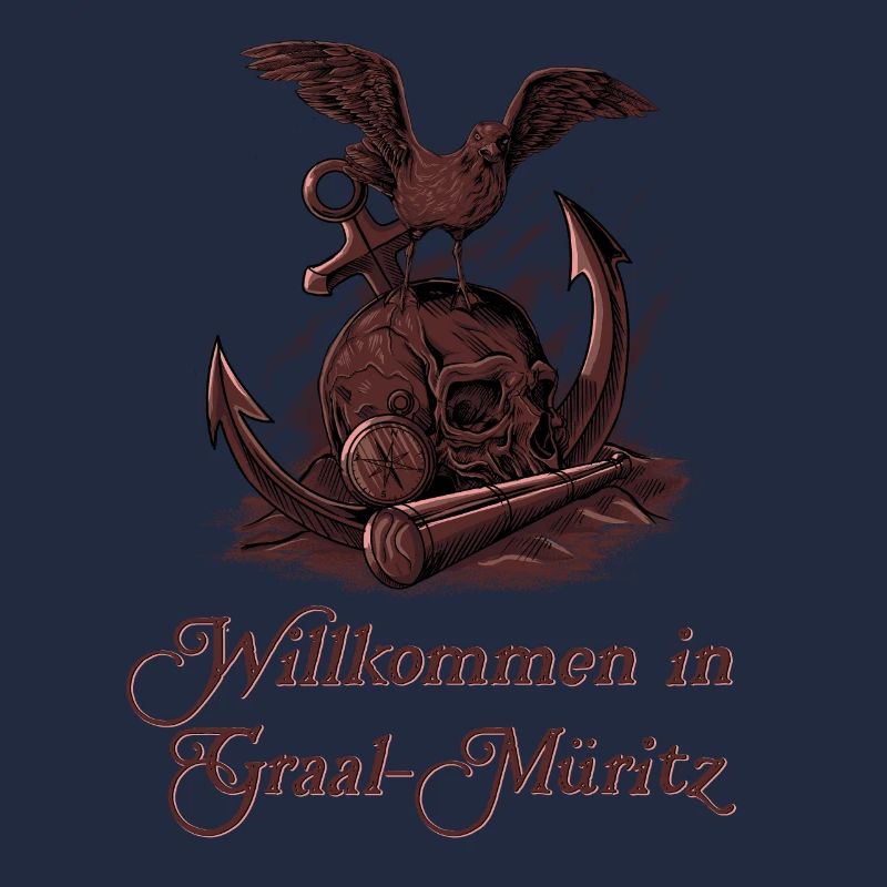Möwe auf Schädel - Ostseeheilbad Graal-Müritz