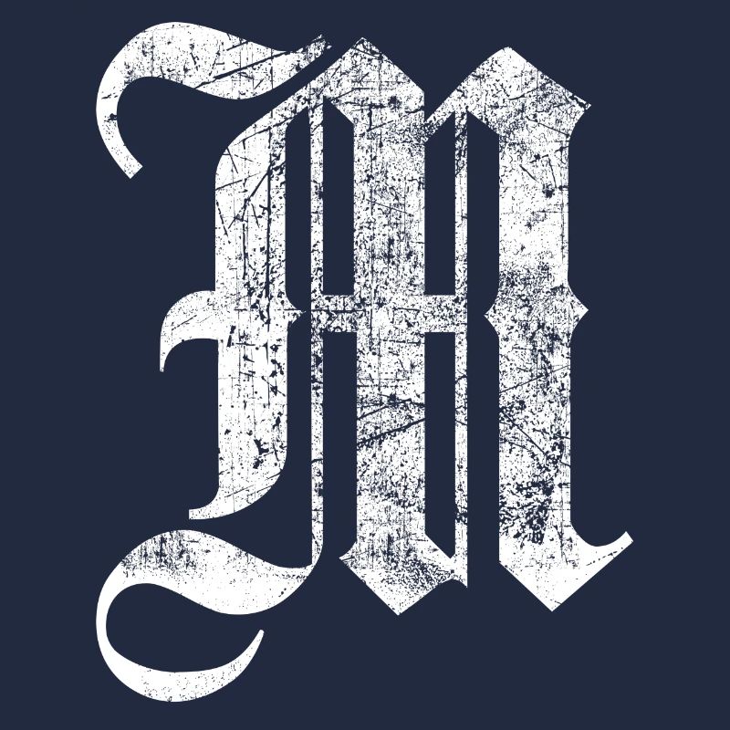 Tshirt alphabet initial M