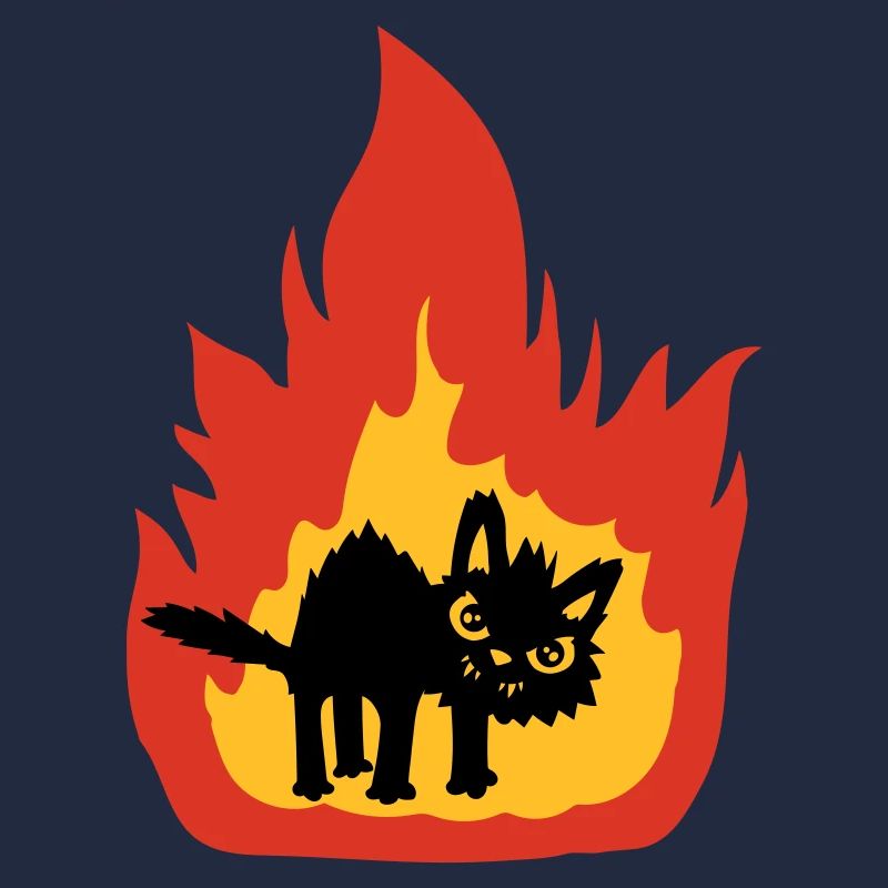 Burning hot cat