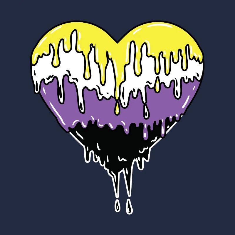 Nonbinary Pride Dropping Heart