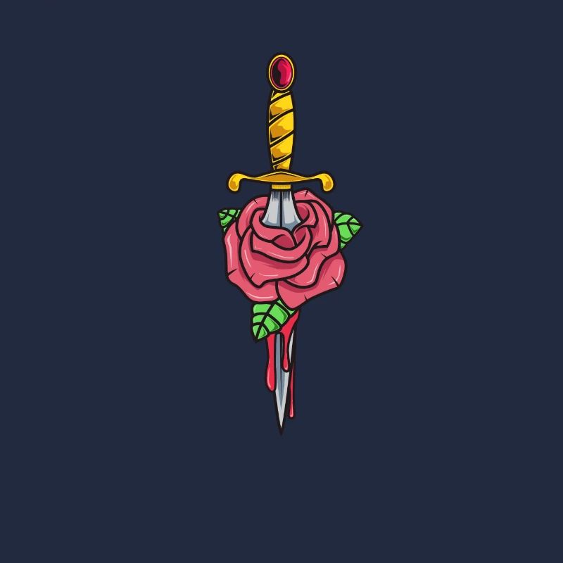 Gothic Dagger with Rose