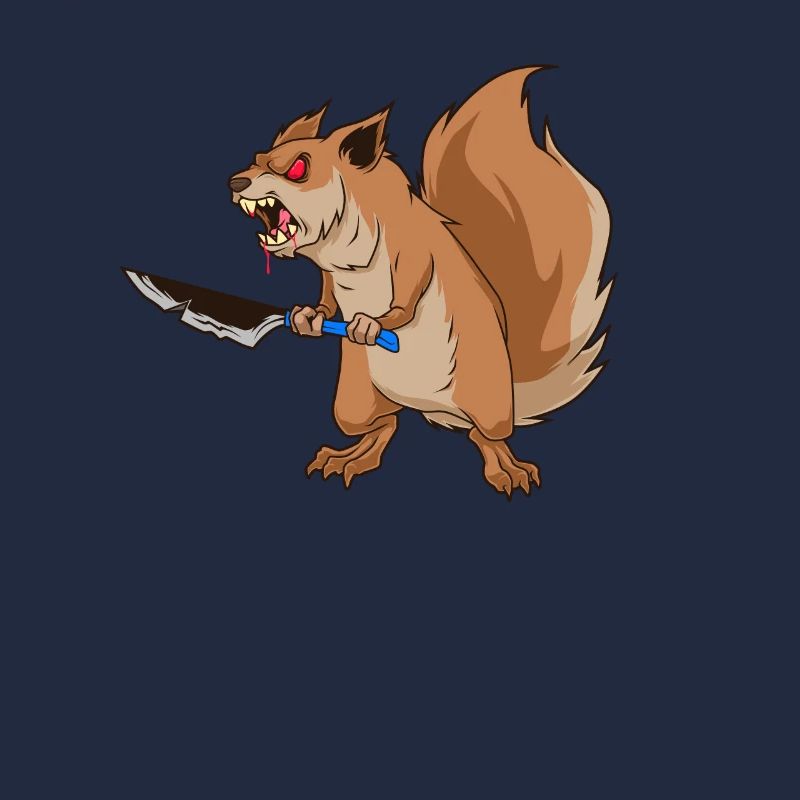 Monster Tiere - Horror Messer Eichhörnchen