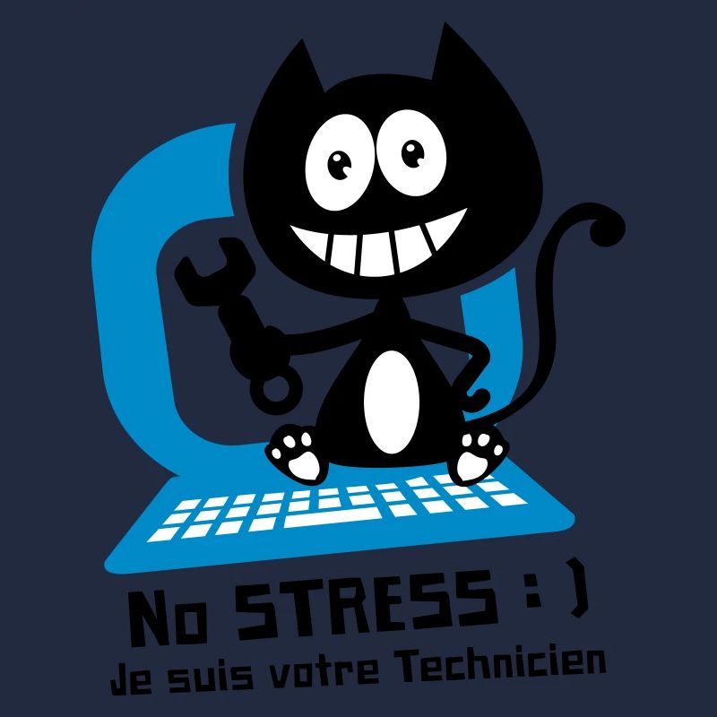 Chat technicien informatique, humour de chat !