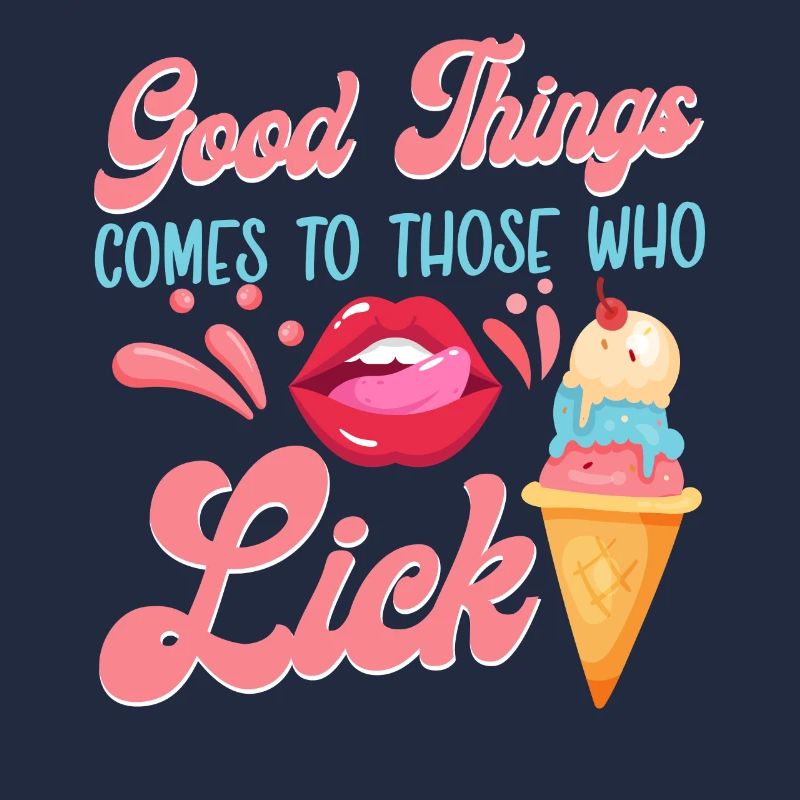 Crème glacée Cône Bouche Langue Bonne