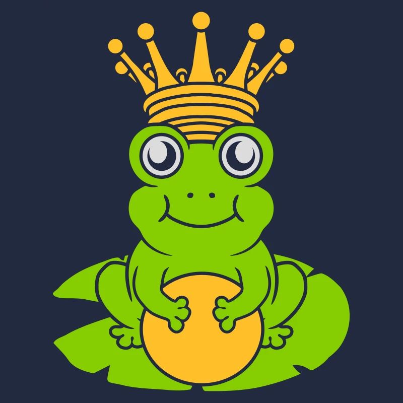Enchanted Frog King sits water lily