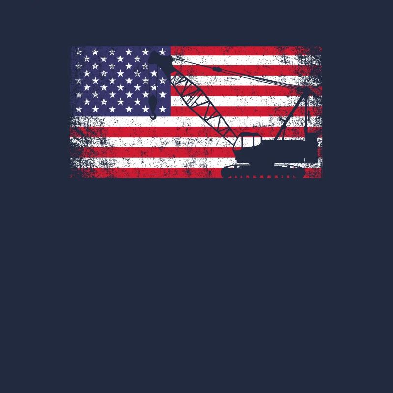 crane operator American Flag, crane operator