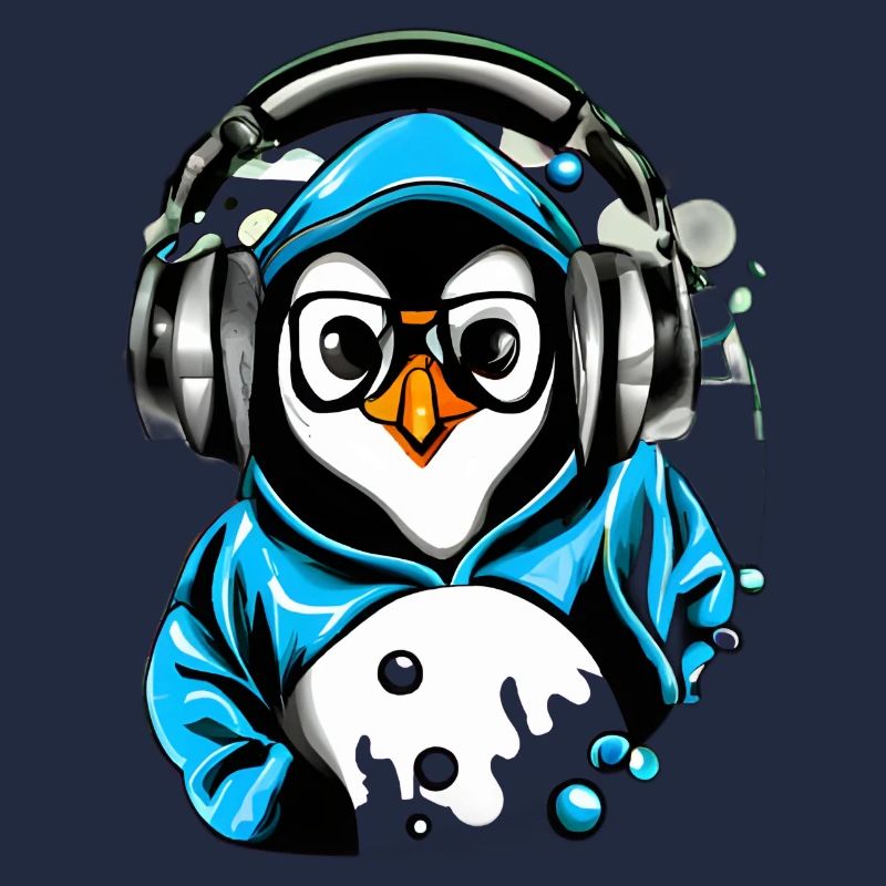 Pinguin mit blauen Pullover