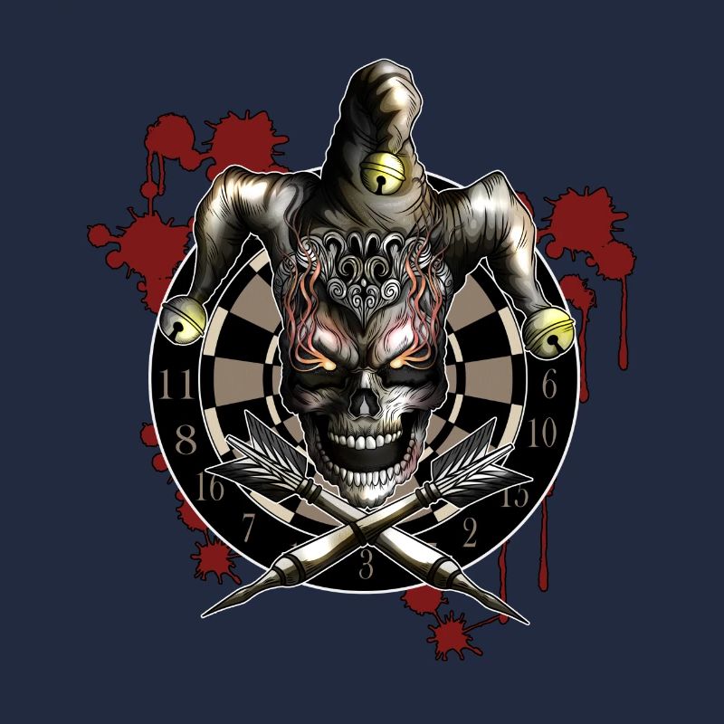 Dartboard Skeleton Flames Darts Player Cadeau